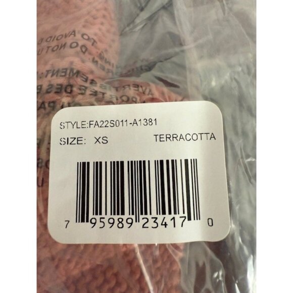 525 AMERICA Born in BKLYN Terracotta Tan Boho Knit Tassle Tie Halter Top XS Beac - Picture 13 of 13